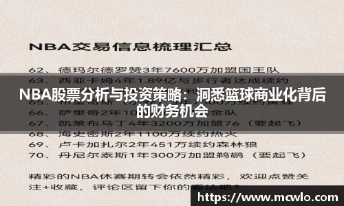 NBA股票分析与投资策略：洞悉篮球商业化背后的财务机会