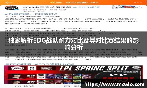 独家解析EDG战队耐力对比及其对比赛结果的影响分析